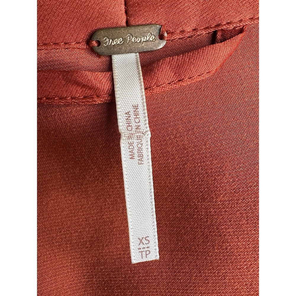 Free People Marilyn Satin Duster Red Tie Waist Long Layering Jacket Size Xs - Picture 12 of 12